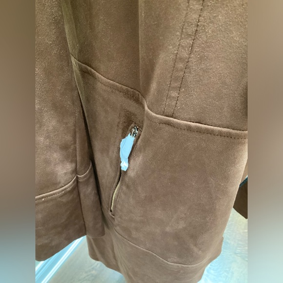 MELANIE LYNE Suede Brown Open Duster Jacket Dressy Women’s Size 4 BRAND NEW - Picture 7 of 16